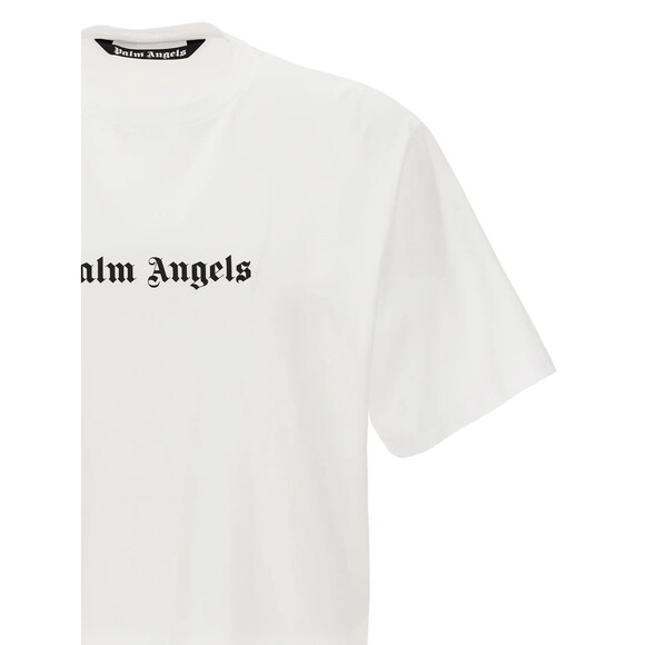 PALM ANGELS CLASSIC LOGO PRINTED REGULAR FIT WHITE T-SHIRT SIZE XL - Picture 3 of 4